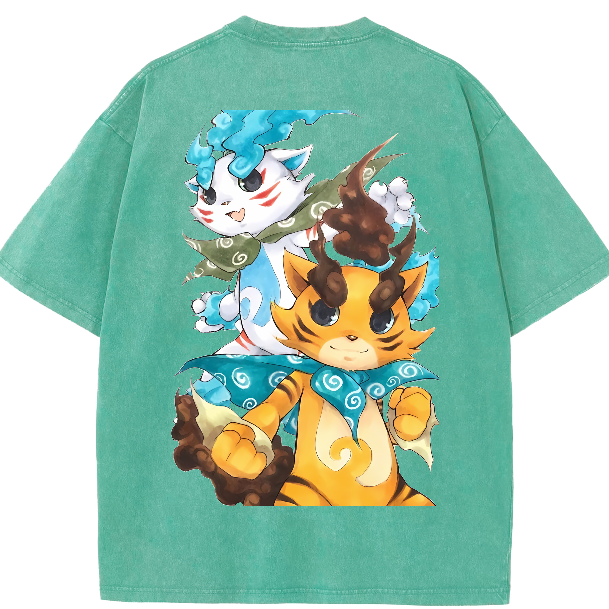 （画像用） 妖怪ウォッチ Yo-kai Watch 綿100% ヴィンテージ風 半袖Tシャツ（背面プリント）